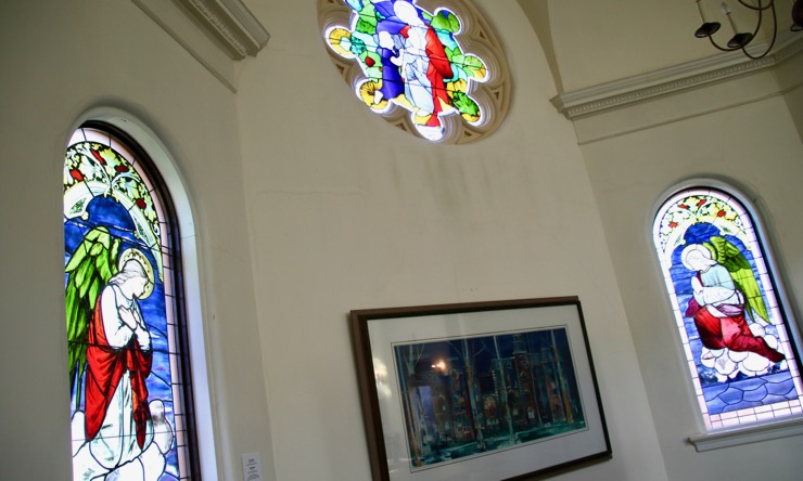 Stained glass windows at Ambrose Hall