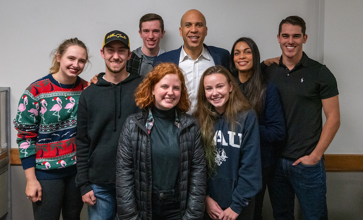 Meloy and group with Cory Booker and Rosario Dawson