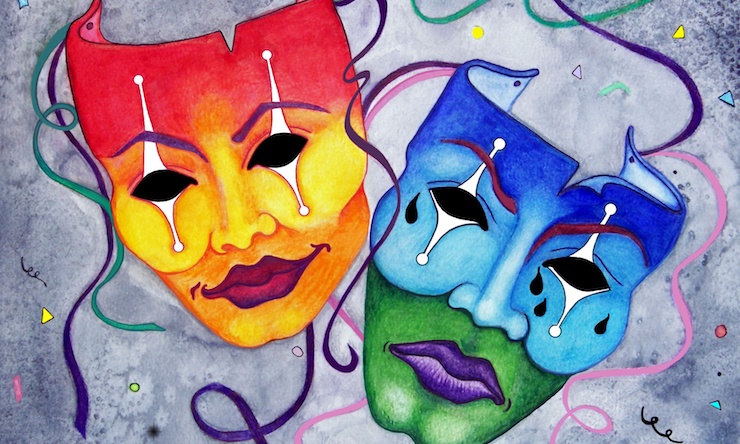 happy sad masks
