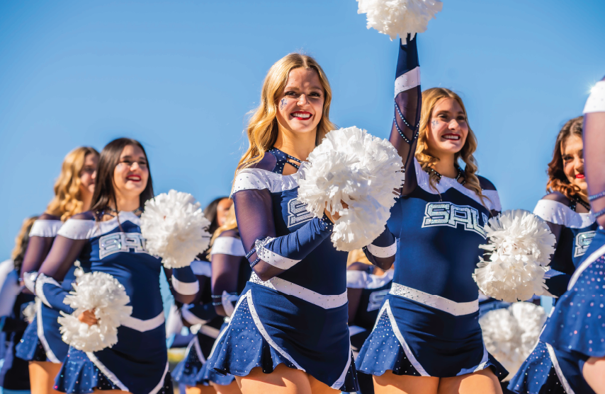SAU Dance Team members spiriting at football game