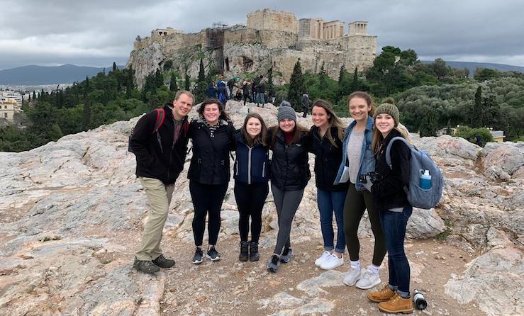 group of students in GReece